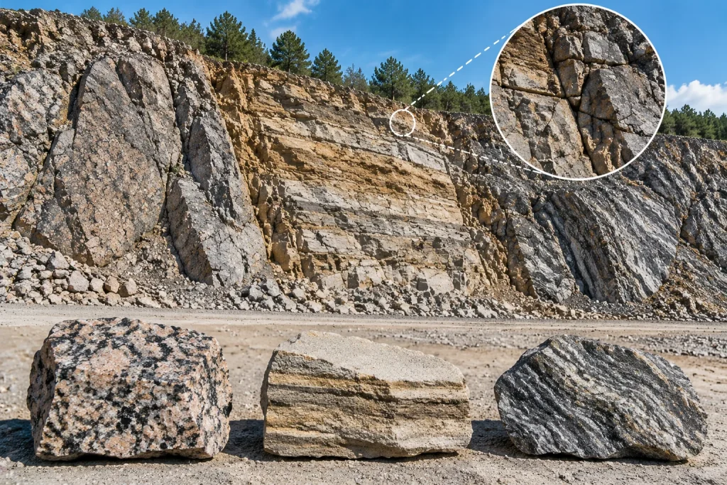 Interpretation of Key Engineering Geological Elements in Mine Blasting